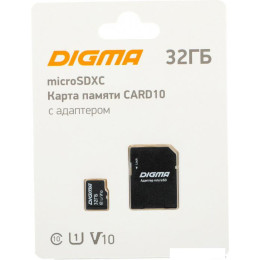 Карта памяти Digma MicroSDXC Class 10 Card10 DGFCA032A01