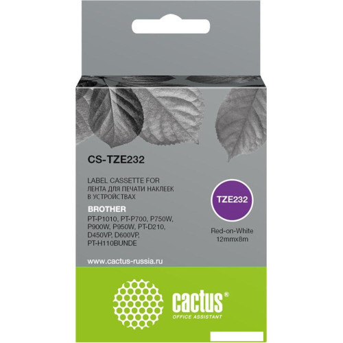 Картридж CACTUS CS-TZE232 (аналог Brother TZE232)