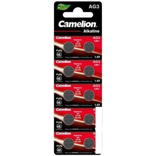 Батарейка Camelion AG3-BP10 Mercury Free 12811