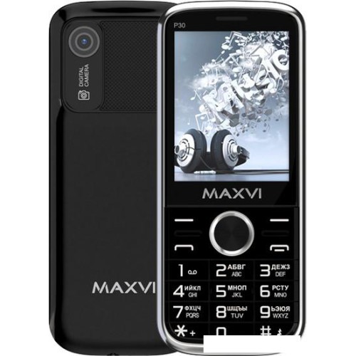 Кнопочный телефон Maxvi P30 (черный)