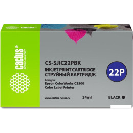 Картридж CACTUS CS-SJIC22PBK (аналог Epson SJIC22PBK)