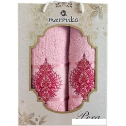 Набор полотенец Merzuka Pera 50x90/70x140 10685 (светло-розовый)