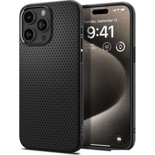 Чехол для телефона Spigen Liquid Air для iPhone 15 Pro Max ACS06562 (черный)