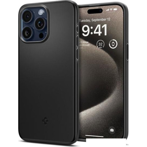 Чехол для телефона Spigen Thin Fit для iPhone 15 Pro Max ACS06544 (черный)