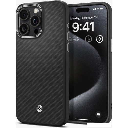 Чехол для телефона Spigen Enzo Aramid для iPhone 15 Pro Max ACS07044 (черный)