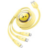 Кабель Baseus CB000063 USB Type-A - Lightning/USB Type-C/microUSB (1.1 м, желтый)
