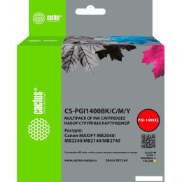 Картридж CACTUS CS-PGI1400BK-C-M-Y (аналог Canon PGI1400BK-C-M-Y)