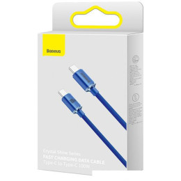 Кабель Baseus Crystal Shine USB Type-C - USB Type-C (2 м , синий)