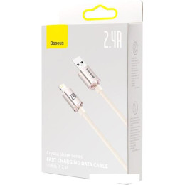 Кабель Baseus Crystal Shine USB Type-A - Lightning (2 м, розовый)