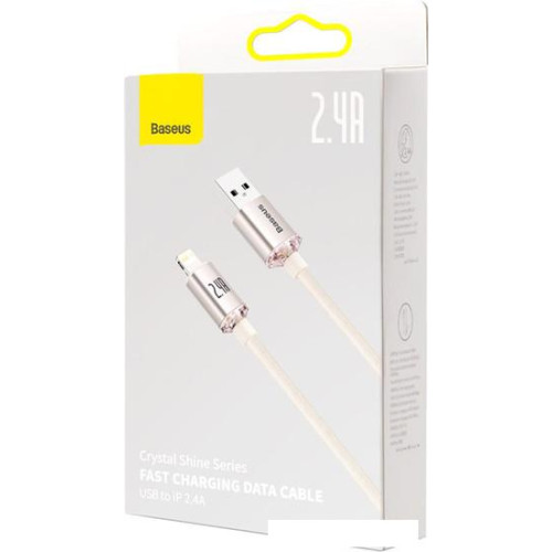 Кабель Baseus Crystal Shine USB Type-A - Lightning (2 м, розовый)