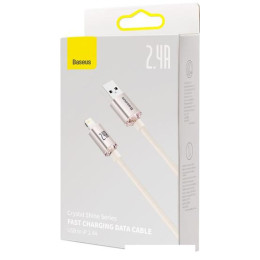 Кабель Baseus Crystal Shine USB Type-A - Lightning (1.2 м, розовый)