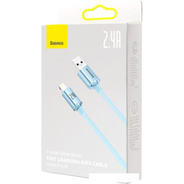Кабель Baseus Crystal Shine USB Type-A - Lightning (2 м, голубой)