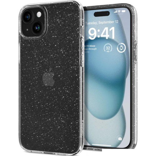 Чехол для телефона Spigen Liquid Crystal Glitter для iPhone 15 ACS06788 (затемненный/прозрачный)