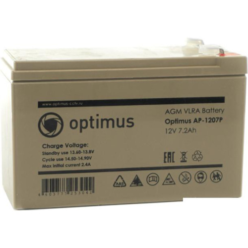 Аккумулятор для ИБП Optimus AP-1207P (12В/7.2 А·ч)