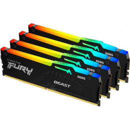 Оперативная память Kingston FURY Beast RGB 4x16ГБ DDR5 5600 МГц KF556C40BBAK4-64