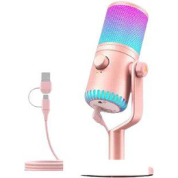 Проводной микрофон Maono DM30 RGB (розовый)