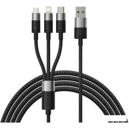 Кабель Baseus StarSpeed 1-for-3 Fast Charging Data Cable (1.2 м, черный)
