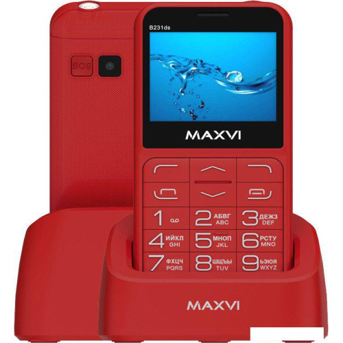 Кнопочный телефон Maxvi B231ds (красный)