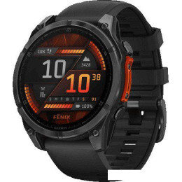Умные часы Garmin Fenix 8 47мм (серый, черный силиконовый ремешок)