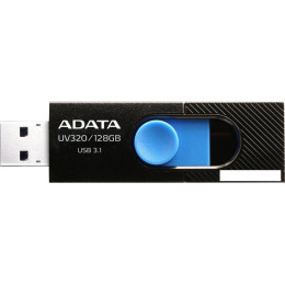 USB Flash ADATA UV320 128GB (черный/голубой)