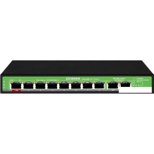 Неуправляемый коммутатор Digma DSP208F-2F-T120 V1