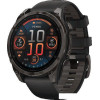 Умные часы Garmin Fenix 8 Sapphire, Titanium 47мм (угольно-черный DLC, пепельно-черный силиконовый ремешок)