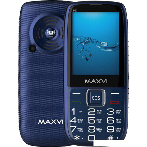Кнопочный телефон Maxvi B32 (синий)