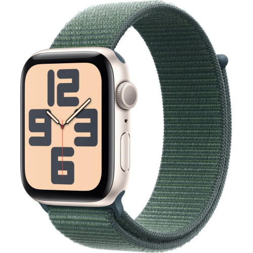 Умные часы Apple Watch SE 2 44 мм (алюминиевый корпус, звездный свет/зеленый, нейлоновый ремешок)