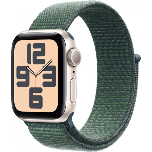 Умные часы Apple Watch SE 2 40 мм (алюминиевый корпус, звездный свет/зеленый, нейлоновый ремешок)