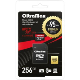 Карта памяти OltraMax Premium Series microSDXC 256GB OM256GCSDXC10UHS-1-PRU3 (с адаптером)
