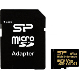 Карта памяти Silicon-Power Golden Series High Endurance microSDXC SP064GBSTXDV3V1HSP 64GB (с адаптером)