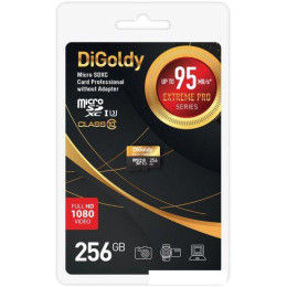 Карта памяти DiGoldy Extreme Pro microSDXC 256GB DG256GCSDXC10UHS-1-ElU3 W