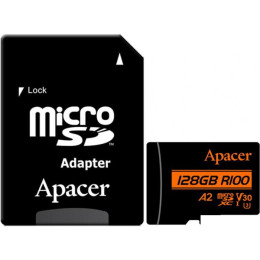 Карта памяти Apacer microSDXC AP128GMCSX10U8-R 128GB (с адаптером)