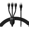 Кабель Baseus Flash Series II USB Type-C - Lightning/USB Type-C/microUSB (1.5 м, черный)
