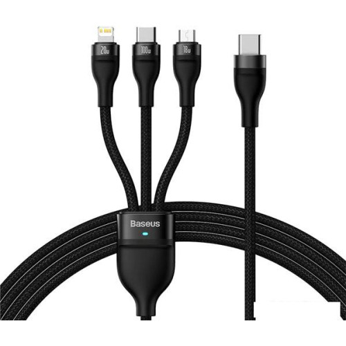 Кабель Baseus Flash Series II USB Type-C - Lightning/USB Type-C/microUSB (1.5 м, черный)