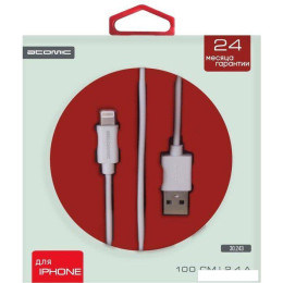 Кабель Atomic HQ-Base 30.243 USB Type-A - Lightning (1 м, белый)