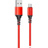 Кабель Borofone BX54 Ultra Bright USB Type-A - microUSB (1 м, красный)