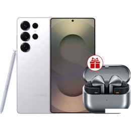 Смартфон Samsung Galaxy S25 Ultra SM-S938B 12GB/512GB (серебряный титан) и наушники Samsung Galaxy Buds 3 Pro по акции