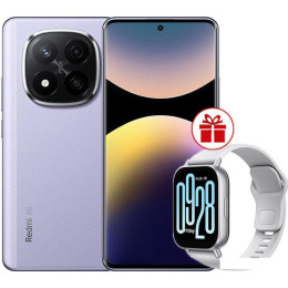 Смартфон Xiaomi Redmi Note 14 Pro+ 5G 12GB/512GB международная версия (фиолетовый) + умные часы Xiaomi Redmi Watch 5 Active(серебристый)по акции