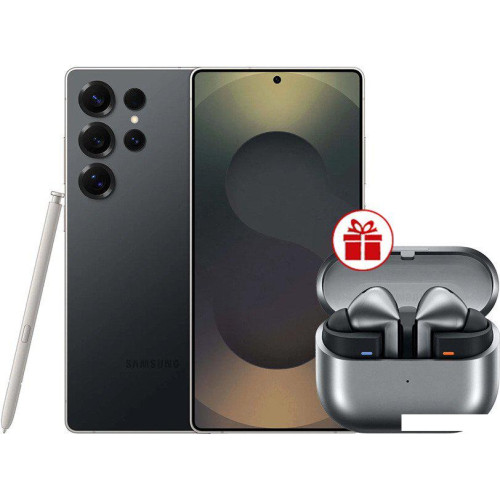 Смартфон Samsung Galaxy S25 Ultra SM-S938B 12GB/1TB (черный титан) и наушники Samsung Galaxy Buds 3 Pro по акции