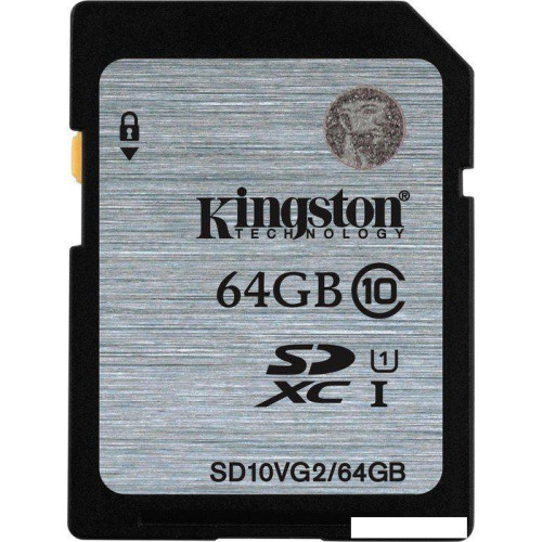 Карта памяти Kingston SDXC (Class 10) 64GB (SD10VG2/64GB)