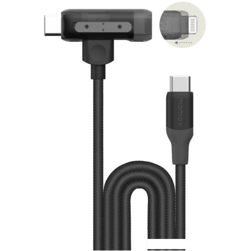 Кабель Momax DL56D 1-Link Flow Duo USB Type-C - Lightning/USB Type-C (1.5 м, черный)