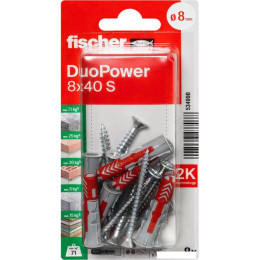 Дюбель-гвоздь Fischer DuoPower 8 x 40 S K NV 534998 (8 шт)