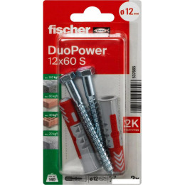 Дюбель-гвоздь Fischer DuoPower 12 x 60 S K NV 537665 (2 шт)