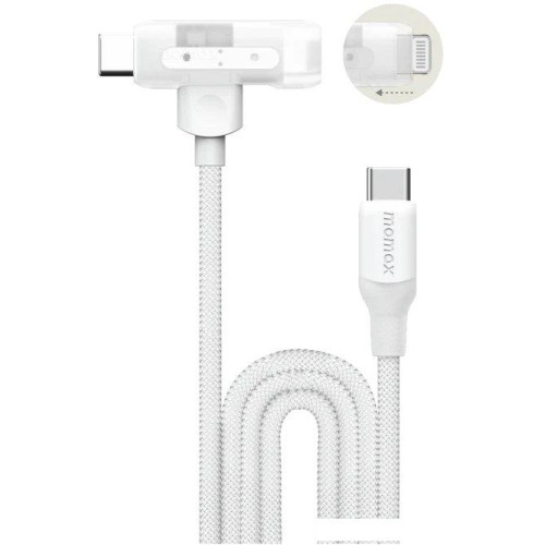Кабель Momax DL56W 1-Link Flow Duo USB Type-C - Lightning/USB Type-C (1.5 м, белый)