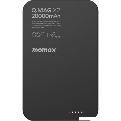 Внешний аккумулятор Momax Q.Mag X2 Magnetic IP133 20000mAh (черный)