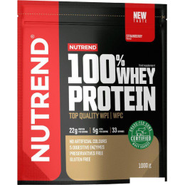 Протеин сывороточный (изолят) Nutrend 100% Whey Protein (1000г, клубника)