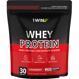 Протеин сывороточный (концентрат) 1WIN Whey Protein (клубника, 900г)