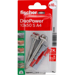 Дюбель-гвоздь Fischer DuoPower 10 x 50 S A4 K NV 535488 (2 шт)