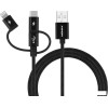 Кабель Momax DX1D OneLink 3-in-1 USB Type-A - Lightning/microUSB/USB Type-C (1 м, черный)